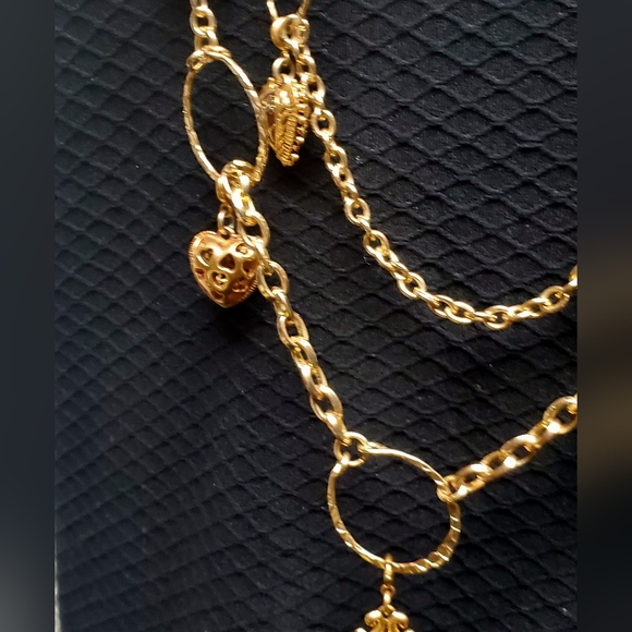 Vintage Heart Charm Necklace - Double Layered - Picture 13 of 17